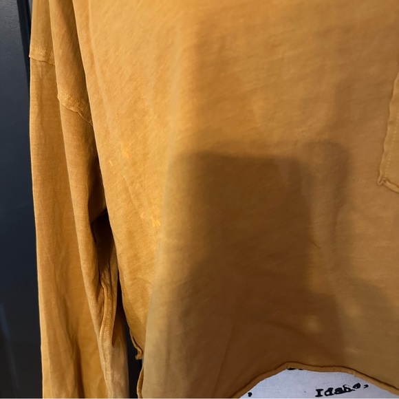 Free People - Small  - Long Sleeve Crop Top - Mustard - Picture 4 of 12